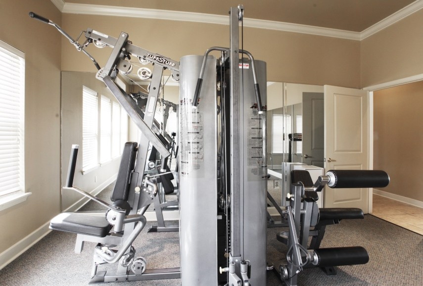 Fitness center with strength training equipment